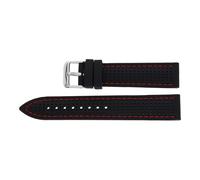 JuwelmaLux Uhrenband Silikon mit roter Naht JL28-10-1051