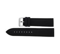 JuwelmaLux Uhrenband Silikon Schwarz mit schwarzer Naht JL28-10-1055