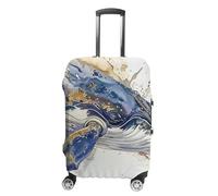 JUZGTSIT A Picture of A Whale for Double-Sided S Sleeve for 19-32 Inch White, M, Flower and Animals Elastic Luggage Cover Suitcase Covers Protector, weiß, S, Klassisch