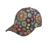 JUZGTSIT Baseballkappe mit Gänseblümchenmuster, Unisex, vollständiger Druck, außen, verstellbar, Trucker-Kappen, Mützen, Bohemian-Blume, mehrfarbig, Einheitsgröße