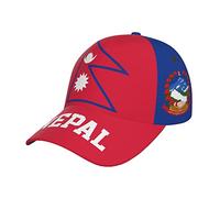 JUZGTSIT Baseballkappe mit Nepal-Flagge, 3D-Volldruck, Erwachsene, Unisex, verstellbare Mütze, Fußball, patriotische Kappen, mehrfarbig, Einheitsgröße