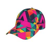 JUZGTSIT Baseballkappe mit niedlichem Schwein, Unisex, voller Druck, außen, verstellbare Trucker-Kappen, buntes Dreieck, mehrfarbig, Einheitsgröße