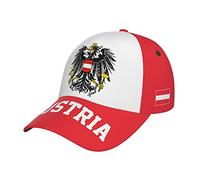 JUZGTSIT Baseballkappe mit Österreich-Flagge, 3D-Volldruck, Erwachsene, Unisex, verstellbare Mütze, Fußball, patriotische Kappen, mehrfarbig, Einheitsgröße