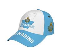 JUZGTSIT Baseballkappe mit San Marino-Flagge, 3D-Volldruck, Erwachsene, Unisex, verstellbare Mütze, Fußball, patriotische Kappen, mehrfarbig, Einheitsgröße