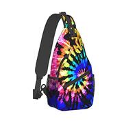 JUZGTSIT Batik-Stil, 2 Sling-Rucksack, Umhängetasche, Schultertasche, für Damen, Herren, Schultertasche, Reisetasche, Wandern, Brusttasche, Tagesrucksack