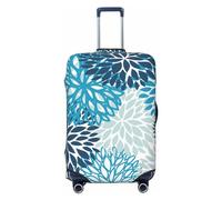 JUZGTSIT Blau-lilafarbene Gänseblümchen-Chrysanthemen-Blumen für Kinder und Erwachsene, Eiffel #01, XL (passend für 76,2 - 81,3 cm), elastische Gepäckabdeckung, Kofferabdeckungen, Chrysantheme #03, L
