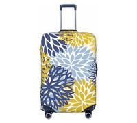 JUZGTSIT Blau-lilafarbene Gänseblümchen-Chrysanthemen-Blumen für Kinder und Erwachsene, Eiffel #01, XL (passend für 76,2 - 81,3 cm), elastische Gepäckabdeckung, Kofferabdeckungen, Chrysantheme #02, L