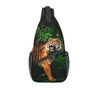 JUZGTSIT Cooler Ti-ger Schultertasche, Leopardenmuster, Crossbody-Rucksack, Schultertasche, Brusttasche für Damen und Herren, Reisen, Wandern, Tagesrucksack, Ti-ger-2 Tagesrucksäcke