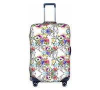 JUZGTSIT Garden Blossoming Wildflowers Birds Leaves Branches Print Fits 18-28 Inch Elastic Luggage Cover Suitcase Covers Protector, weiß, M, Klassisch