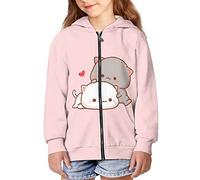 JUZGTSIT Lässige Sportjacke mit Reißverschluss für Jungen und Mädchen, Kapuzen-Sweatshirt mit Tasche, Farbe: Gänseblümchen, Teenager, Reißverschluss, Hoodies, Lovely Cats, M