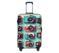 JUZGTSIT Retro Cool Camera Collection Print Fits 18-28 Inch Elastic Luggage Cover Suitcase Covers Protector, weiß, M, Klassisch