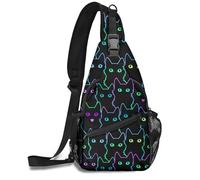 JUZGTSIT Sling Bag Travel Crossbody Rucksack Brust Wandern Taschen Casual Schulter Tagesrucksack für Damen Herren Leicht Cat-2 Medium Sling Rucksäcke