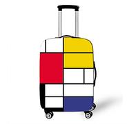 JUZGTSIT Trolley-Koffer mit 3D-Druck, passend für die meisten Taschen, Reißverschluss (Hellblau, L), elastische Gepäckabdeckung, Kofferabdeckungen, Schutz, Weiß / Gelb, S, Klassisch