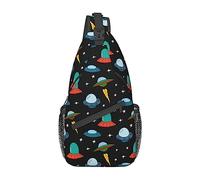 JUZGTSIT Unisex Planet-2 Sling Rucksack, Umhängetasche, Brusttasche, Tagesrucksack, Taschen für Damen und Herren