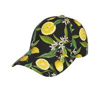 JUZGTSIT Yellow Lemon Baseballkappe, Unisex, voller Druck, außen, verstellbare Trucker-Kappen, Mützen, gelbe Zitrone, mehrfarbig, Einheitsgröße