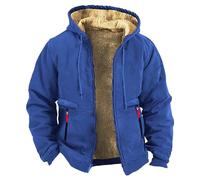 JUZILO die besten -Angebote Gefütterte Jacke Herren WinterJacke Warm Baumwolle Lamm Jacke Dicker Warme Gefütterte Polar-Fleece SweatJacke Lose Lässiger Baqueme ÜbergangsJacke