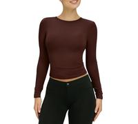 JUZILO Longsleeve Damen Schwarz Enges Langarmshirt Damen Enge Tshirts Damen Schwarze Oberteile Damen Langarmshirt Slim Fit Damen Suuksess Long Sleeve Oberteil Damen Langarm Clean Girl Klamotten