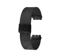 JVEIWAD 12MM 17 19MM Milanese Band Kompatibel Mit Swatch Metall Armband Konkav Konvex Uhr Kette YVS401G YVS405G Männer Und frauen Stahl band(Black,17mm)