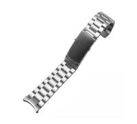 JVEIWAD 18 mm 20 22 316L Silber Edelstahl Uhrenarmbänder Armband Kompatibel mit Omega Seamaster(5Beads-Silvery,20mm)