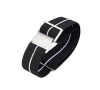 JVEIWAD 18mm 20mm 22mm 24mm Fallschirm Elastisches Nylon Uhrenarmband Männer Im Freien Sport Handgelenk Armband Armband Zubehör(Black white,18mm)