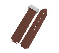 JVEIWAD 20 * 13mm Konvexen Wasserdichte Silikon Uhr Strap Kompatibel Mit Große Weibliche Frauen Gummi Armband Schmetterling Schnalle Kostenlose Werkzeug(Brown-Silver)