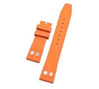 JVEIWAD 20 mm 21 22 bequemes Fluorkautschuk-FKM-Kautschukarmband, kompatibel mit IWC-Armband Big Pilot Portofino TOP-Uhrenarmband Niete(Orange,21mm Mark Buckle,Silver Fold Buckle)