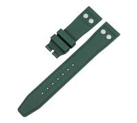 JVEIWAD 20 mm 21 22 Naturweiches Fluorkautschuk-FKM-Gummiarmband, kompatibel mit IWC-Armband Big Pilot, Portofino, TOP, Uhrenarmband Niete(Green-No buckle,20mm)