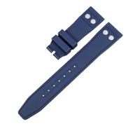 JVEIWAD 20 mm 21 22 Naturweiches Fluorkautschuk-FKM-Gummiarmband, kompatibel mit IWC-Armband Big Pilot, Portofino, TOP, Uhrenarmband Niete(Blue-No buckle,22mm)