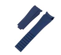 JVEIWAD 20 mm 21 Gummiuhr, kompatibel mit Rolex, Schwarz, Grün, Blau, Water Ghost Ditongna GMT, Gummi, B, wasserdichte Silikon-Uhrenkette(Blue no clasp,20mm)