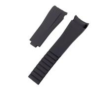 JVEIWAD 20 mm 21 Gummiuhr, kompatibel mit Rolex, Schwarz, Grün, Blau, Water Ghost Ditongna GMT, Gummi, B, wasserdichte Silikon-Uhrenkette(Black no clasp,20mm)