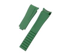 JVEIWAD 20 mm 21 Gummiuhr, kompatibel mit Rolex, Schwarz, Grün, Blau, Water Ghost Ditongna GMT, Gummi, B, wasserdichte Silikon-Uhrenkette(Green no clasp,21mm)