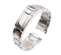 JVEIWAD 20 mm 21 Uhrenarmband kompatibel mit Rolex DAYTONA GMT SUBMARINER Uhrenzubehör Metallarmband Edelstahl 904 Stahl Uhrenarmbandkette(Full matte silver,21mm)