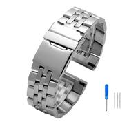 JVEIWAD 20 mm 22 m 24 massives Edelstahlarmband, kompatibel mit Breitling-Uhrenarmband, Herrenarmband, Armband verstecktem Druckknopfverschluss(24MM_S)