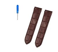 JVEIWAD 20 mm 23 Lederarmband, kompatibel mit Cartier Santos-Armband, Santos 100-Armbändern Faltschließe for Herren und Damen(Brown no Buckle,23mm)