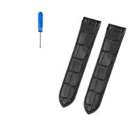 JVEIWAD 20 mm 23 Lederarmband, kompatibel mit Cartier Santos-Armband, Santos 100-Armbändern Faltschließe for Herren und Damen(Black no Buckle,23mm)