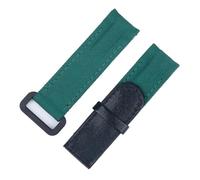 JVEIWAD 20 mm gebogenes Ende, zwei Federstege, verstellbar, Nylongewebe, Leder, schwarz-weiß, Uhrenarmband, kompatibel mit Rolex-Armband, Daytona Submariner, Diw Wat(Green)
