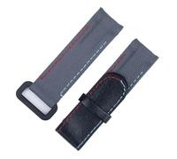 JVEIWAD 20 mm gebogenes Ende, zwei Federstege, verstellbar, Nylongewebe, Leder, schwarz-weiß, Uhrenarmband, kompatibel mit Rolex-Armband, Daytona Submariner, Diw Wat(Grey Color Lines)