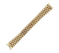 JVEIWAD 20 mm massives Uhrenarmband mit gebogenem Ende, Schraubglieder, Faltschließe, Edelstahl, President-Armband, kompatibel Rolex Date(Gold)