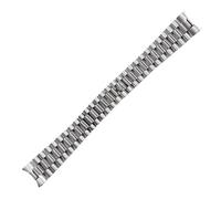 JVEIWAD 20 mm massives Uhrenarmband mit gebogenem Ende, Schraubglieder, Faltschließe, Edelstahl, President-Armband, kompatibel Rolex Date(Silver)