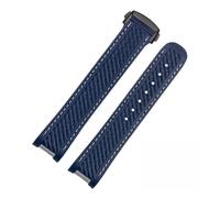JVEIWAD 20 mm Uhrenarmband, kompatibel mit Omega, SEAMASTER 300 AT150 DE VILLE SPEEDMASTER, weiches Silikonkautschukarmband, blaues Uhrenzubehörarmband(Blue white black)