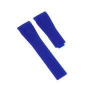 JVEIWAD 20 mm weiches, buntes Uhrenarmband, kompatibel mit Rolex-Armband Daytona Submariner GMT, gebogenes Ende rostfreier Faltschließe, wasserdichtes Armband(Blue,Shiny Silver-no logo)