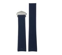 JVEIWAD 22 mm 20 21,5 Gummi-Silikon-Uhrenarmband, kompatibel mit Tag Heuer AQUARACER 300 WAY201A WAY211C, Schwarz, Blau, Braun, Uhrenzubehör(Blue silver,20mm(20.5mm))