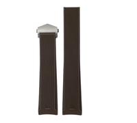 JVEIWAD 22 mm 20 21,5 Gummi-Silikon-Uhrenarmband, kompatibel mit Tag Heuer AQUARACER 300 WAY201A WAY211C, Schwarz, Blau, Braun, Uhrenzubehör(Brown silver,20mm(20.5mm))