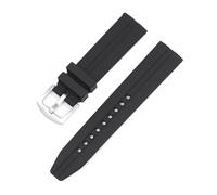 JVEIWAD 22mm 30mm Silikon Sportarmband Edelstahl Schnalle Release Schwarz Wasserdicht Gummi Männer Ersetzen Armband Uhr Band Gürtel(22mm silver buckle)