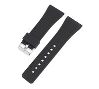 JVEIWAD 22mm 30mm Silikon Sportarmband Edelstahl Schnalle Release Schwarz Wasserdicht Gummi Männer Ersetzen Armband Uhr Band Gürtel(30mm silver buckle)