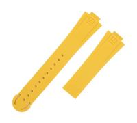 JVEIWAD 24 * 12mm Weiches, Buntes Silikonkautschuk-Uhrenarmband mit konvexer Öffnung, kompatibel Oris-Armband 43MM AQUIS-Armband(Yellow)
