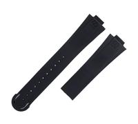 JVEIWAD 24 * 12mm Weiches, Buntes Silikonkautschuk-Uhrenarmband mit konvexer Öffnung, kompatibel Oris-Armband 43MM AQUIS-Armband(Blakc)