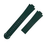 JVEIWAD 24 * 12mm Weiches, Buntes Silikonkautschuk-Uhrenarmband mit konvexer Öffnung, kompatibel Oris-Armband 43MM AQUIS-Armband(Green)
