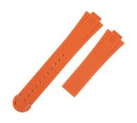 JVEIWAD 24 * 12mm Weiches, Buntes Silikonkautschuk-Uhrenarmband mit konvexer Öffnung, kompatibel Oris-Armband 43MM AQUIS-Armband(Orange)
