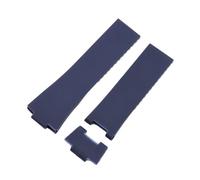 JVEIWAD 25 * 12mm Schwarz Braun Blau Wasserdicht Natur Silikon Gummi Armband Uhr Band Gürtel Kompatibel Mit Ulysse Nardin Strap + werkzeug(Blue,Rose Link,Without Buckle)